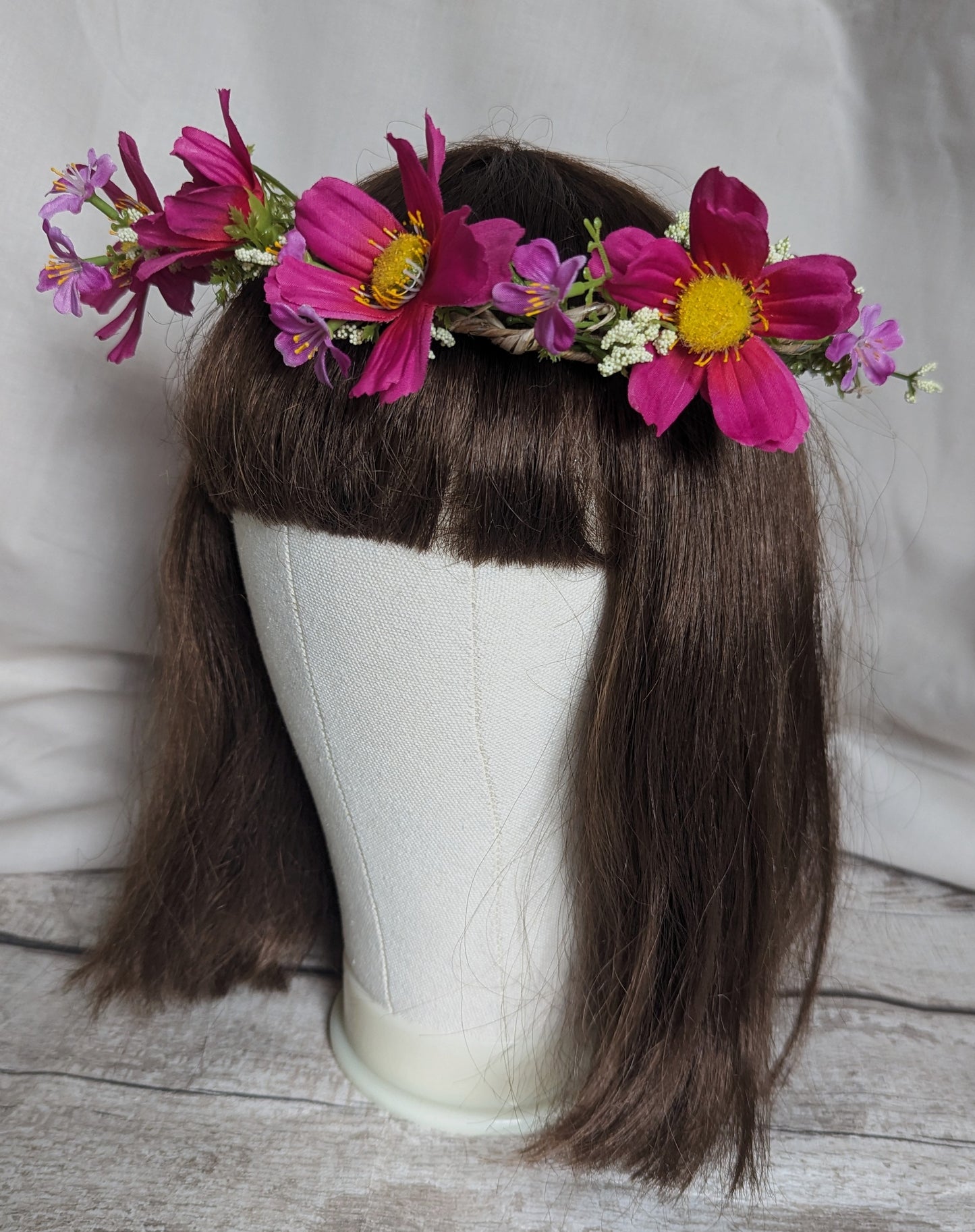 Hot Pink Meadow Flower Crown