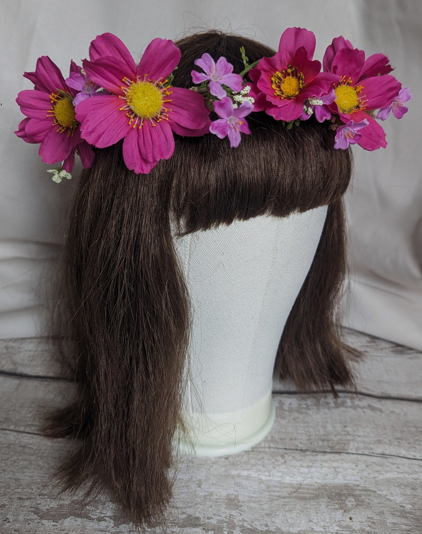Hot Pink Meadow Flower Crown