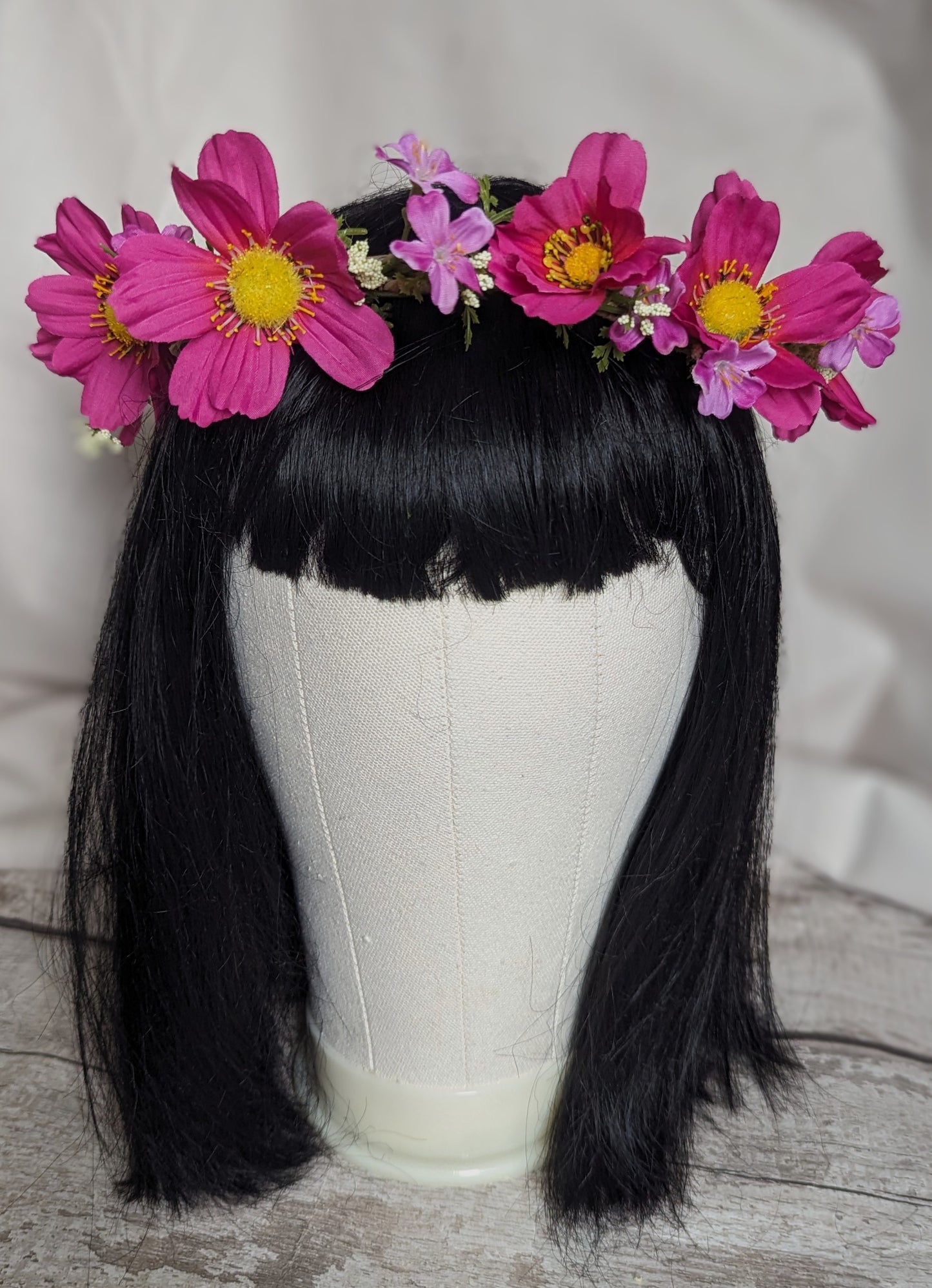 Hot Pink Meadow Flower Crown