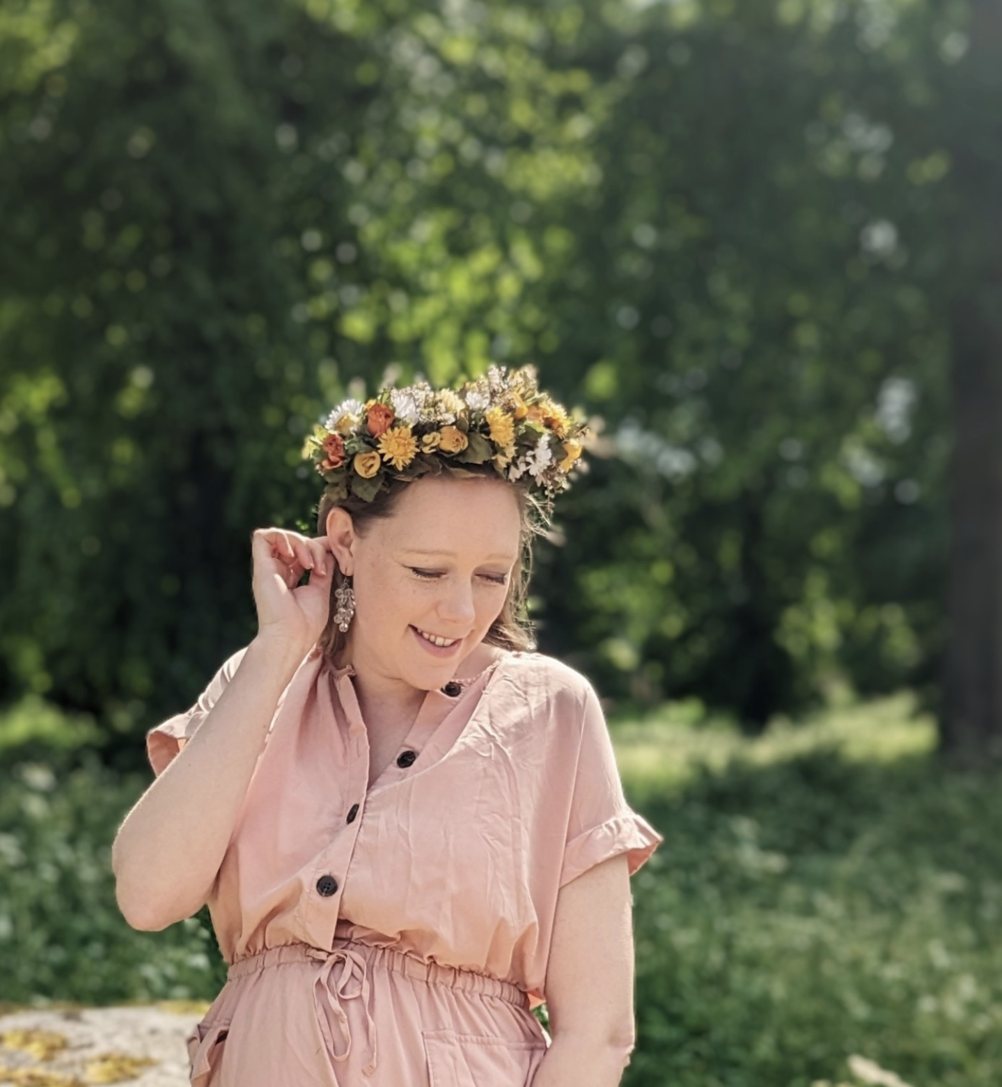 Yellow Rose Flower Crown