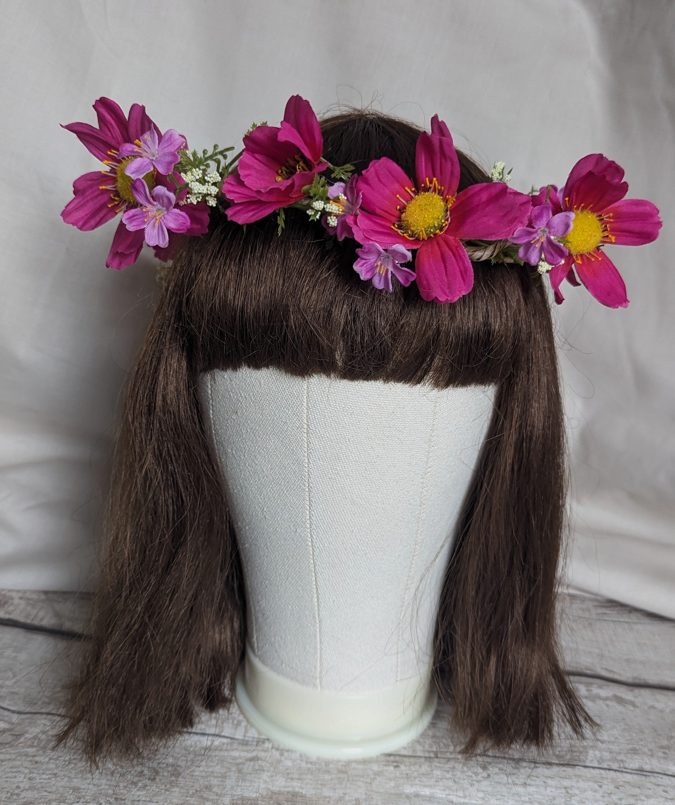 Hot Pink Meadow Flower Crown