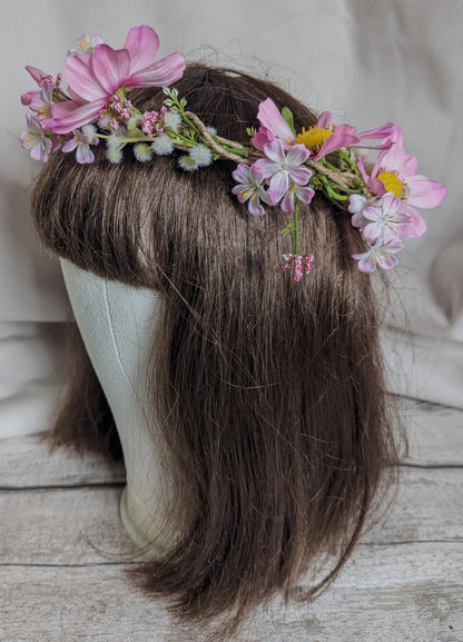 Pale Pink Meadow Flower Crown