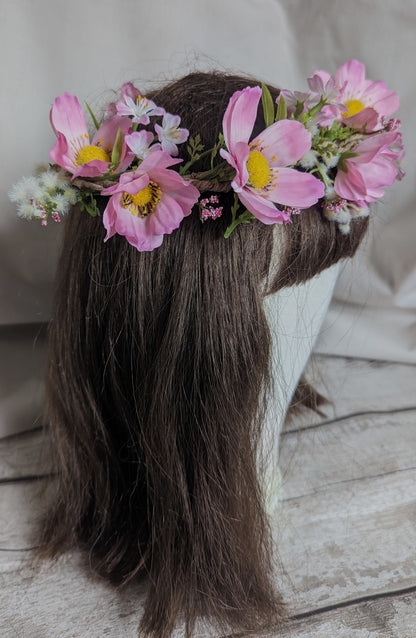 Pale Pink Meadow Flower Crown